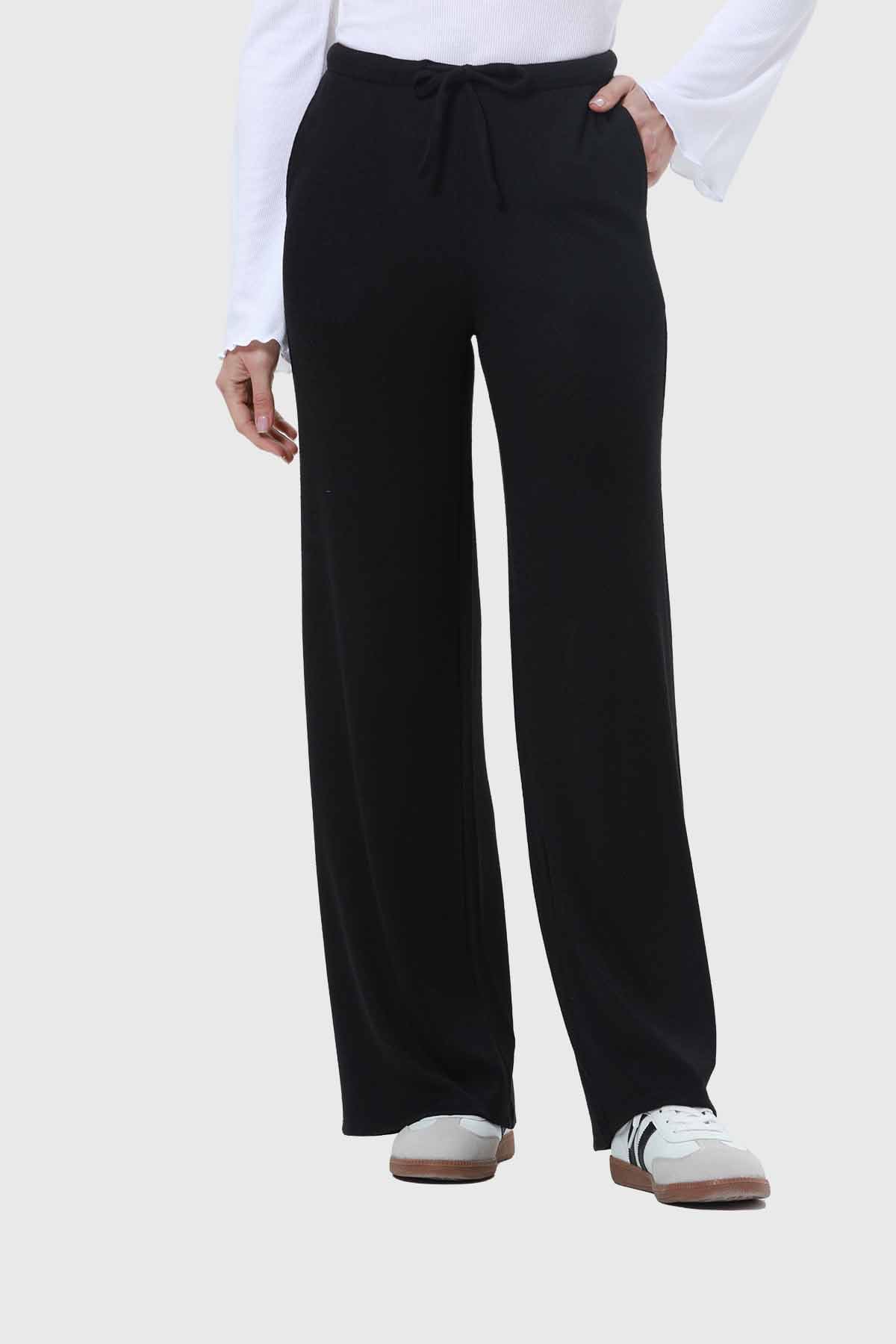 Pantalón Mujer Rib Negro