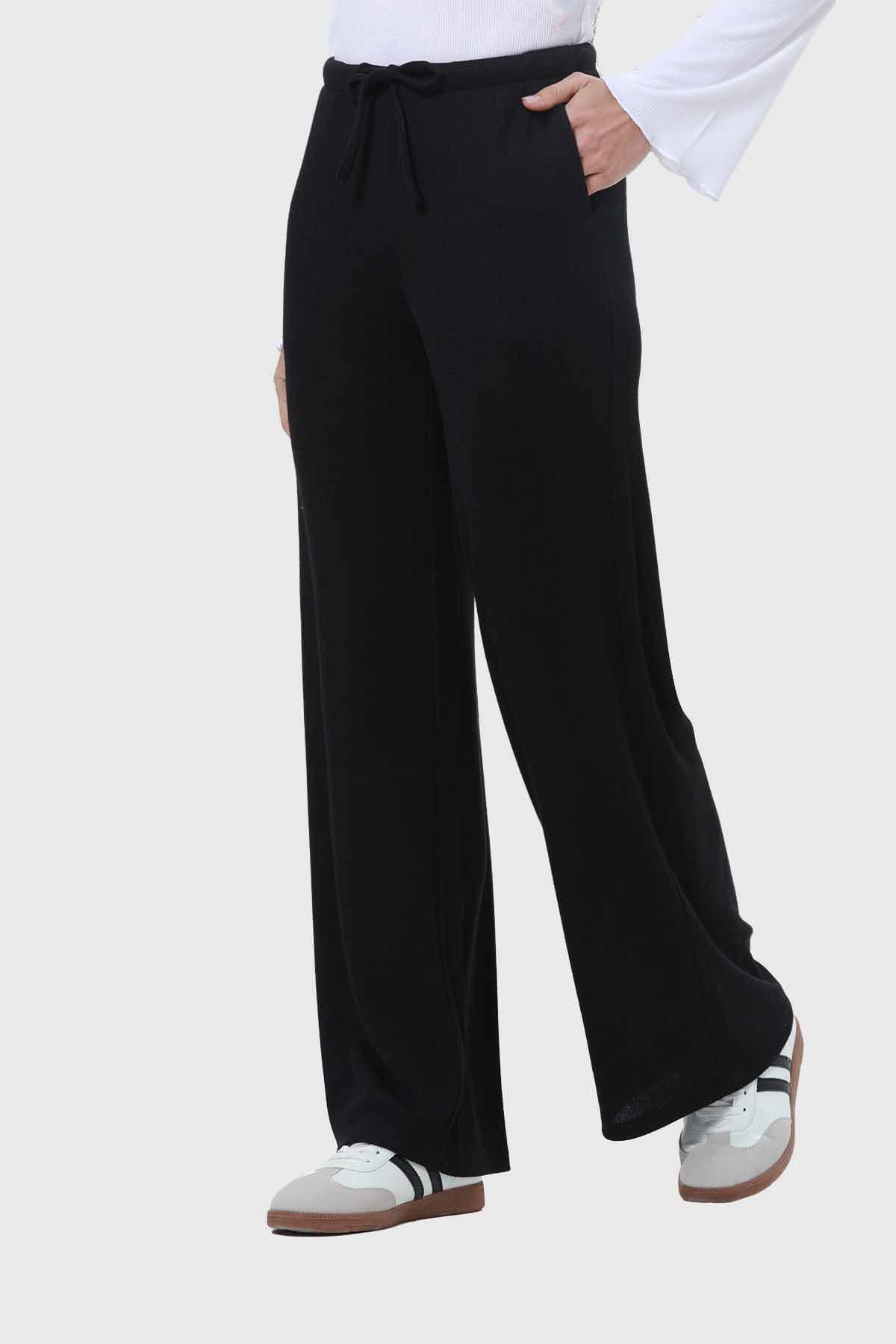 Pantalón Mujer Rib Negro