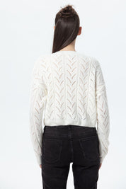 Sweater Mujer Calado Crudo