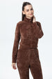 Polerón Mujer Chenille Pretina Cafe