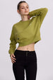 Polerón Mujer Crop Print Verde Claro