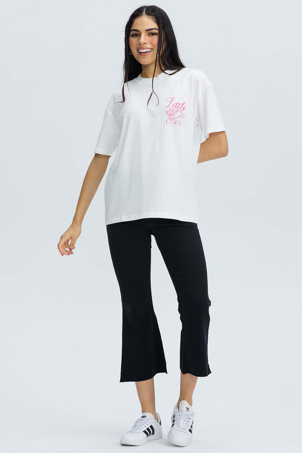 Polera Mujer Oversize Crudo Blanco / XL