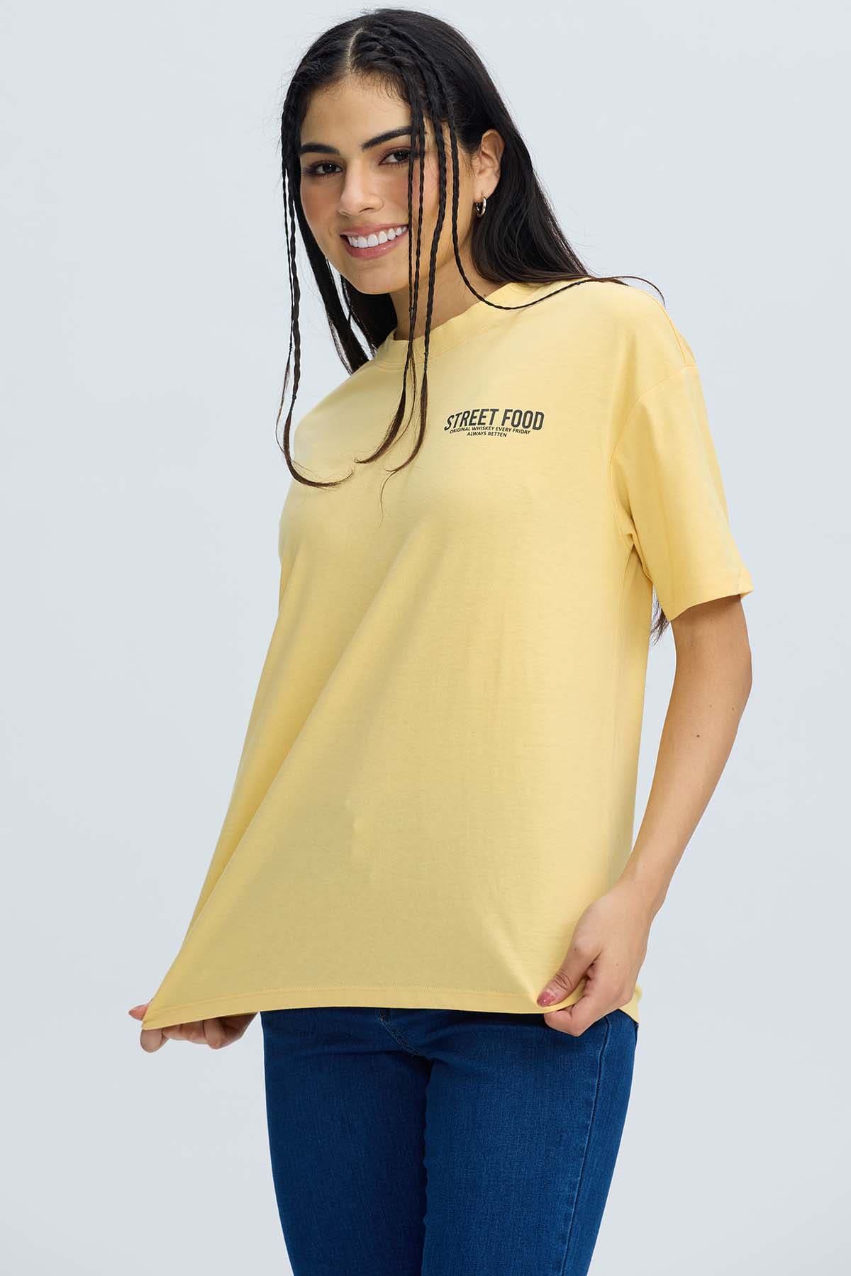 Polera Mujer Oversize Amarillo Amarillo / XL