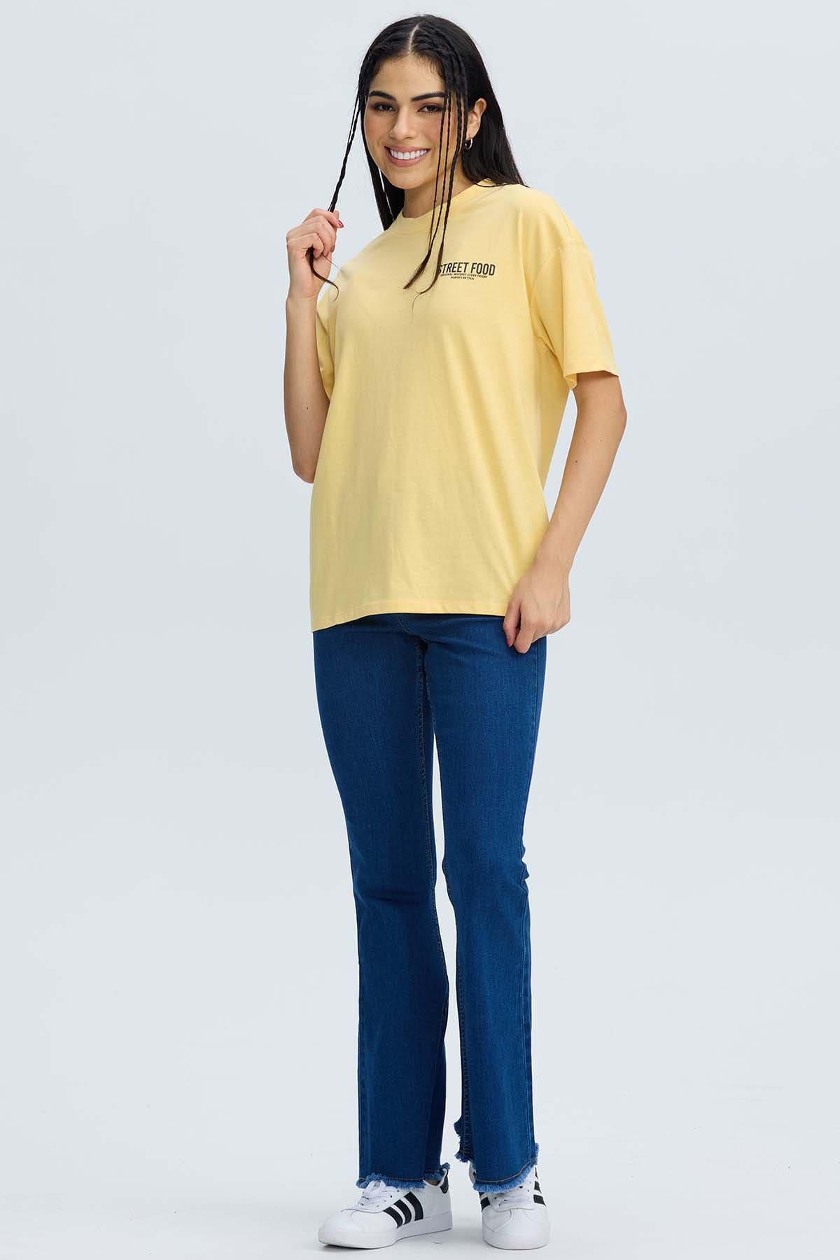 Polera Mujer Oversize Amarillo Amarillo / XL