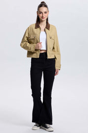 Chaqueta Mujer Bolsillo Beige