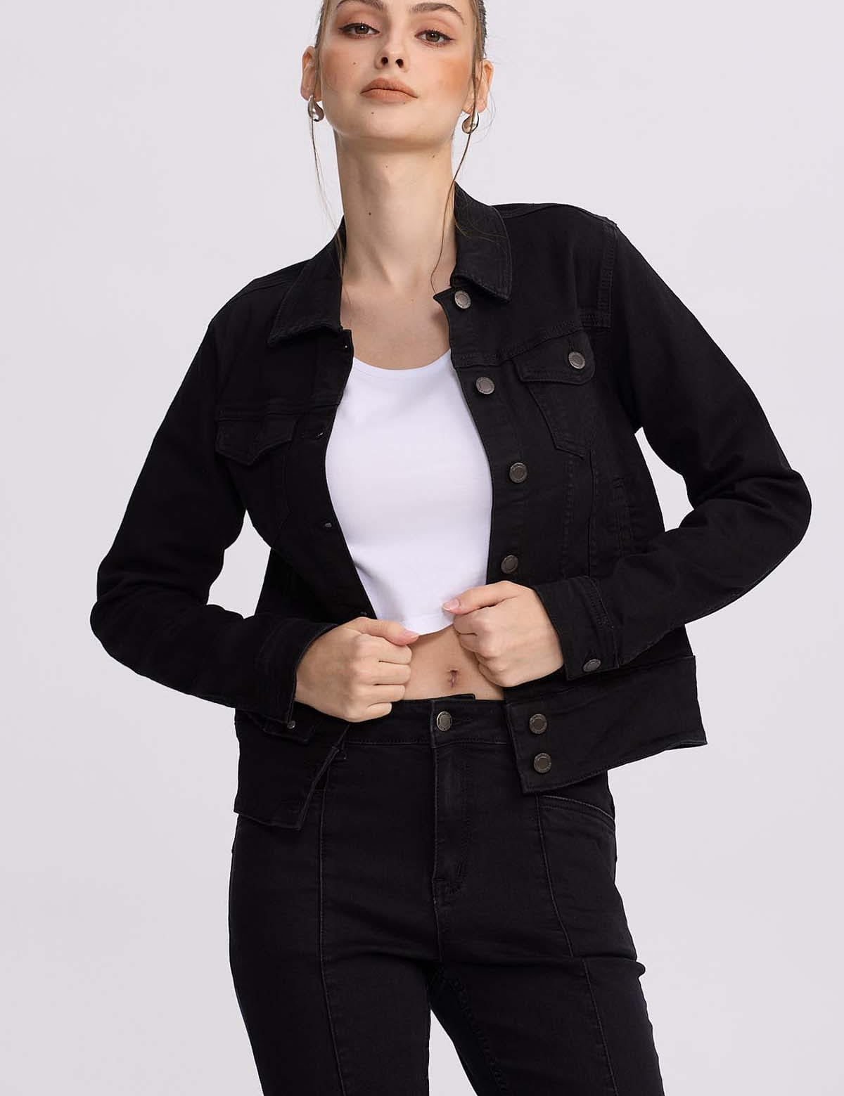Chaqueta Mujer Overshirt Negro