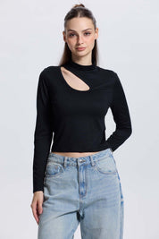 Polera Mujer Cut Out Negro