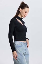 Polera Mujer Cut Out Negro