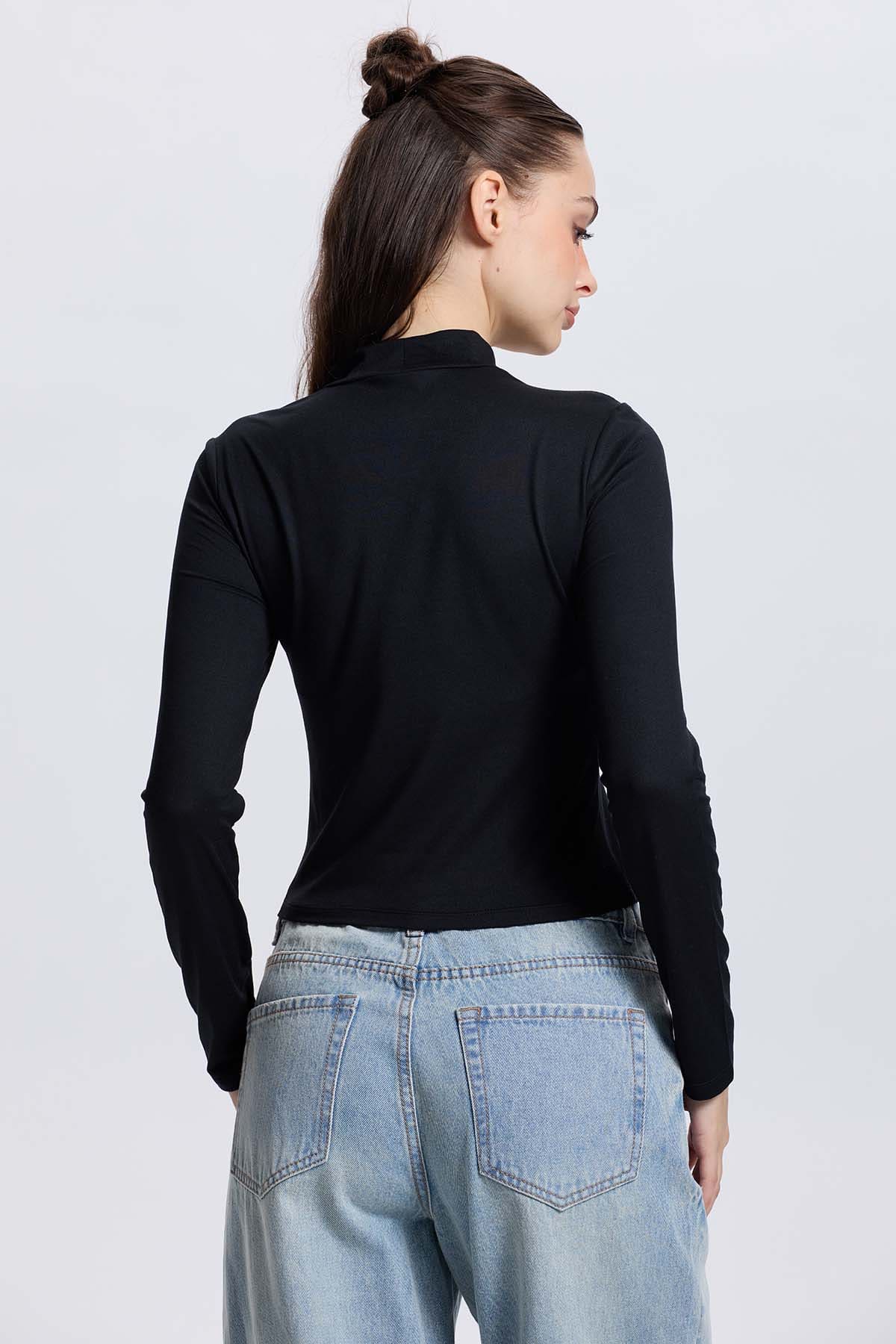 Polera Mujer Cut Out Negro