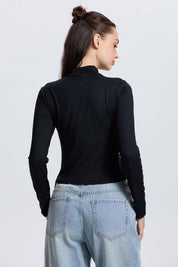 Polera Mujer Cut Out Negro