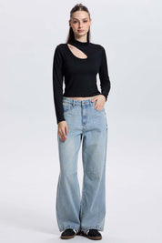 Polera Mujer Cut Out Negro