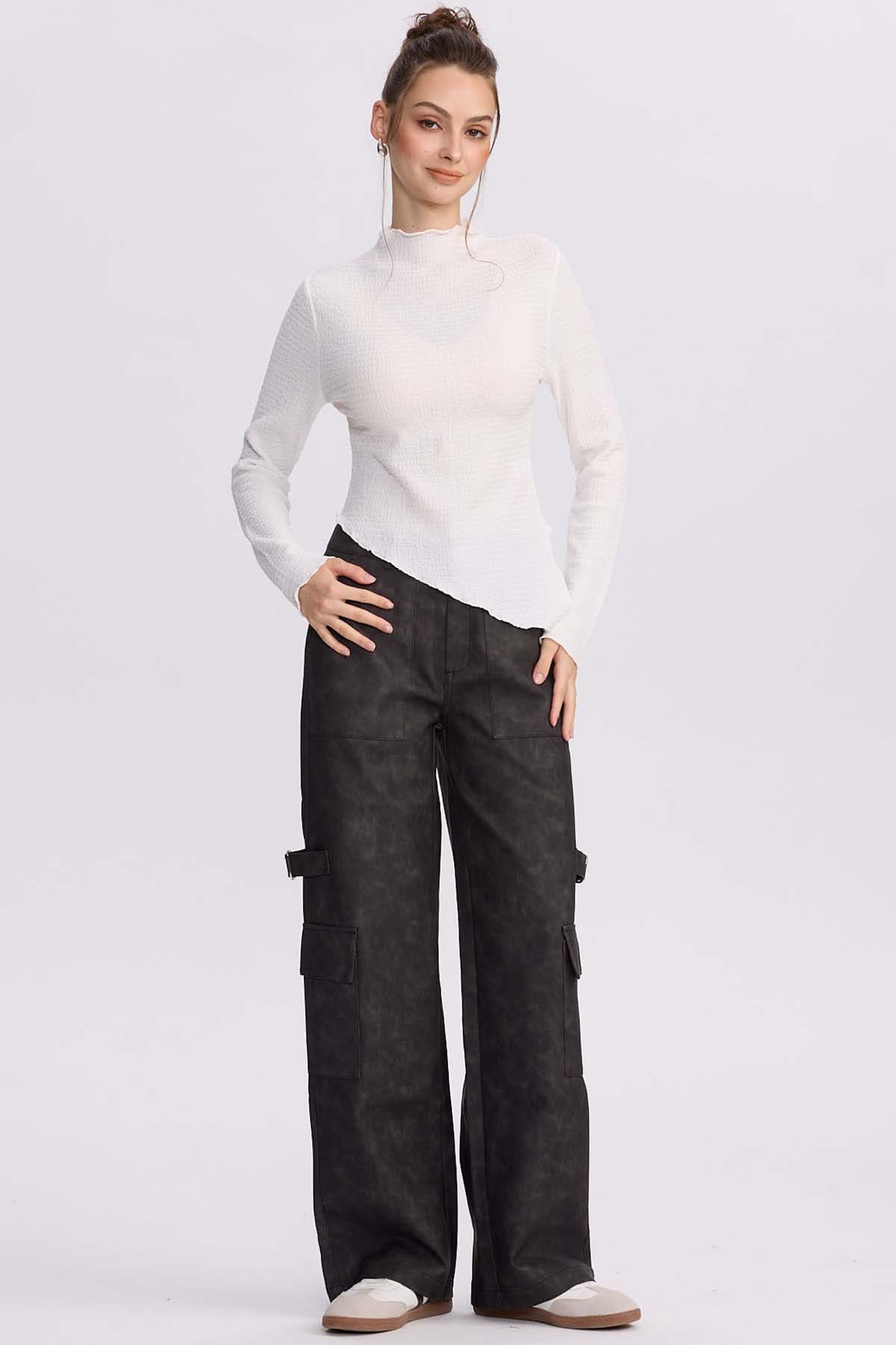Polera Mujer Asímetrica Blanco