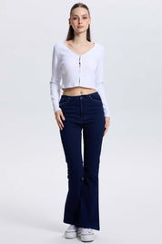 Sweater Mujer Botones Blanco