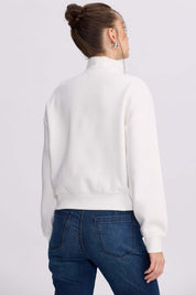 Polerón Mujer Medio Zipper Crema
