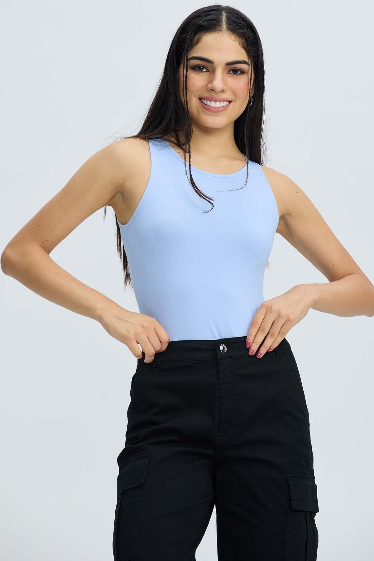 Polera Mujer Body Celeste Azul / XL