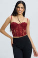 Polera Mujer Corset Burdeo
