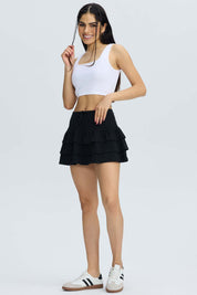 Falda Mujer Vuelos Negro Negro / XL