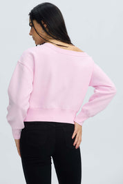 Polerón Mujer Asimétrico Lazo Rosado Rosado / XL