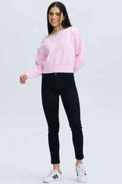 Polerón Mujer Asimétrico Lazo Rosado Rosado / XL