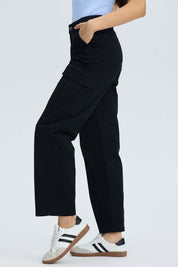 Pantalón Mujer Cargo Cortes Negro