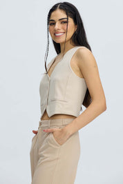 Blazer Mujer Blazer Gillette Abertura Beige Beige / XL