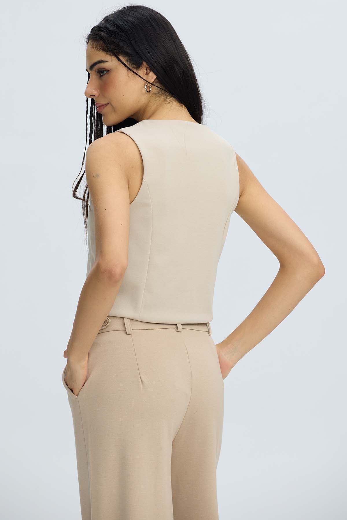 Blazer Mujer Blazer Gillette Abertura Beige Beige / XL