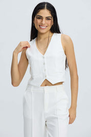 Blazer Mujer Blazer Gillette Abertura Crudo Blanco / XL