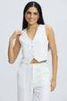 Blazer Mujer Blazer Gillette Abertura Crudo Blanco / XL