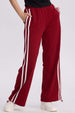 Pantalón Buzo Mujer Lineas Burdeo