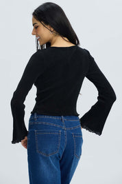 Polera Mujer Flare Negro Negro / XL