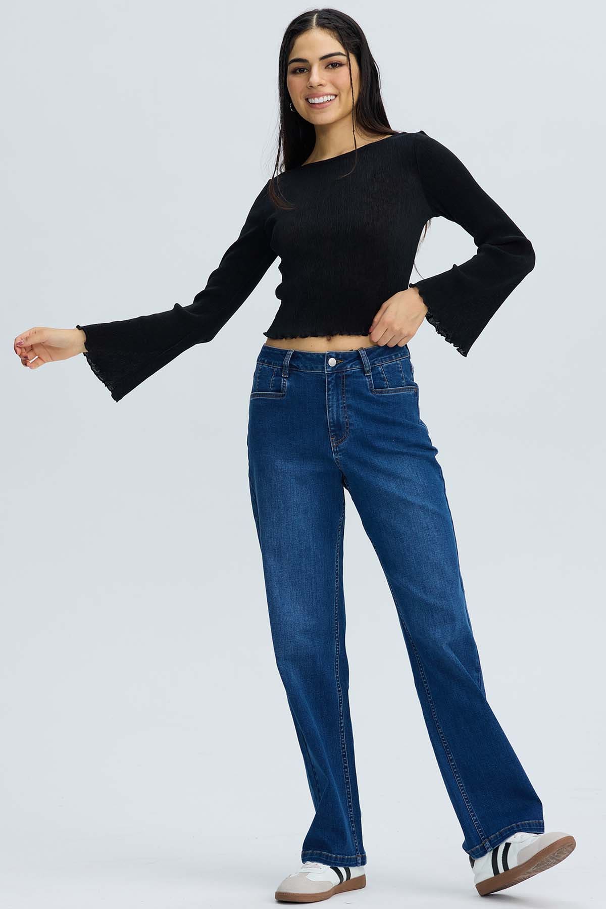 Polera Mujer Flare Negro Negro / XL