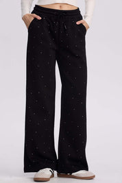 Pantalón Buzo Mujer Strass Negro