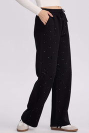 Pantalón Buzo Mujer Strass Negro
