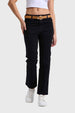 Pantalón Mujer Semi Recto Gabardina Push Up Negro
