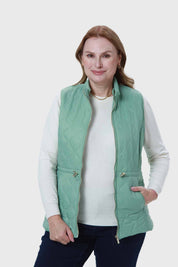 Parka Mujer Con Rombos Bolsillos Verde