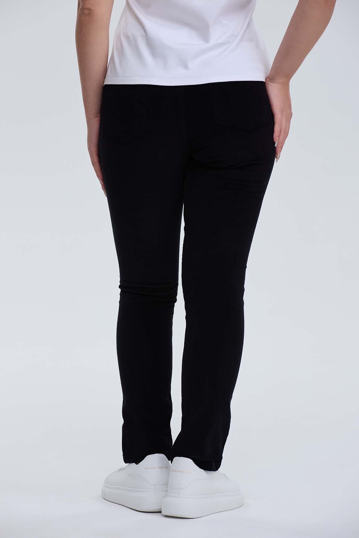 Pantalón Mujer Cotelé Con Cinturón Negro