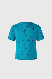 Polera Niño Print Oversize Turquesa