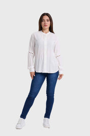 Blusa Mujer Macramé Crudo