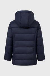 Parka Escolar Larga Con Polar Azul