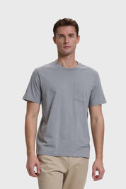 Polera Hombre Básica Con Bolsillo Gris