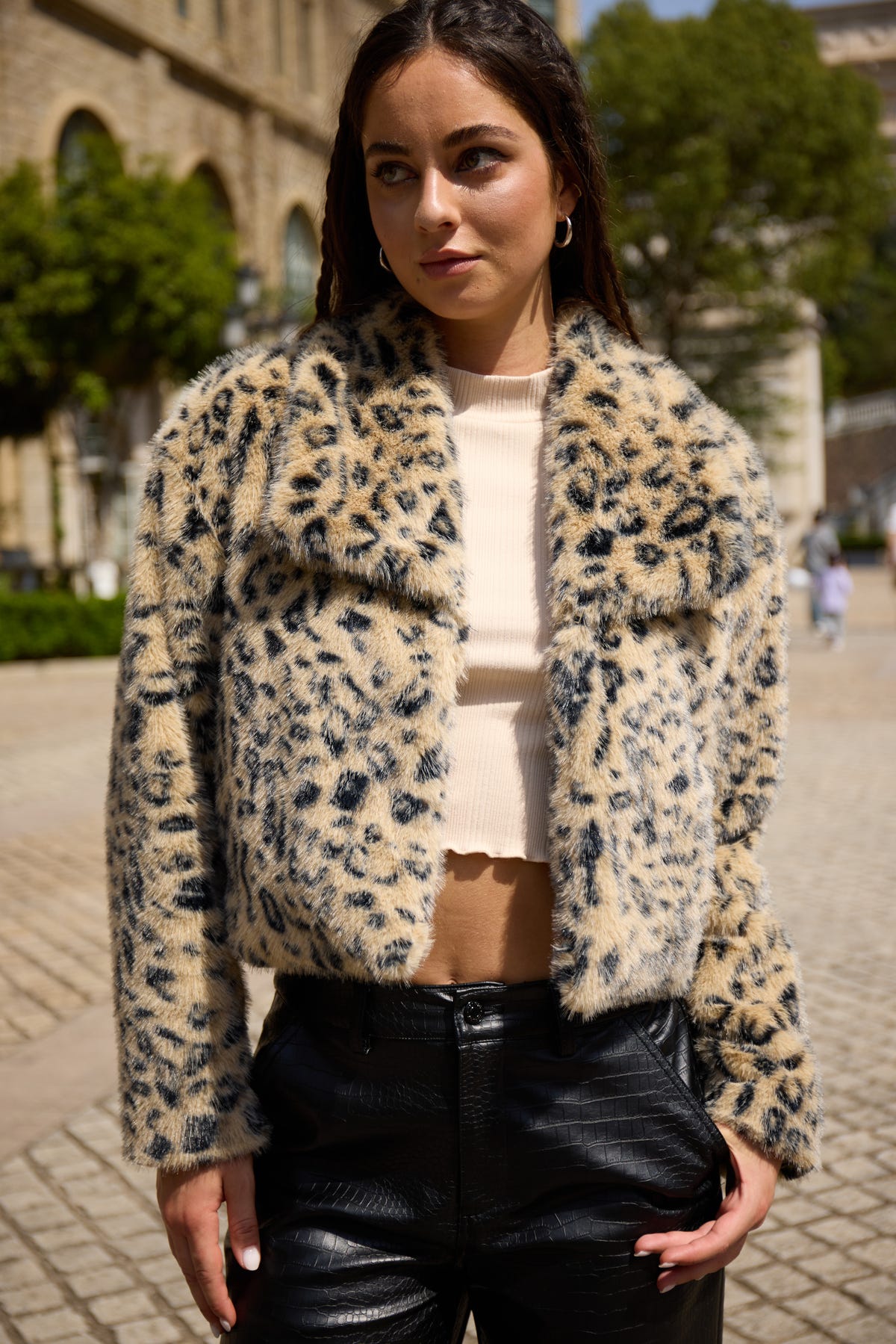 Chaqueta Mujer Peludo Café