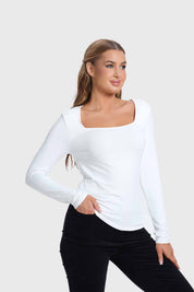 Polera Mujer Escote Cuadrado Crudo