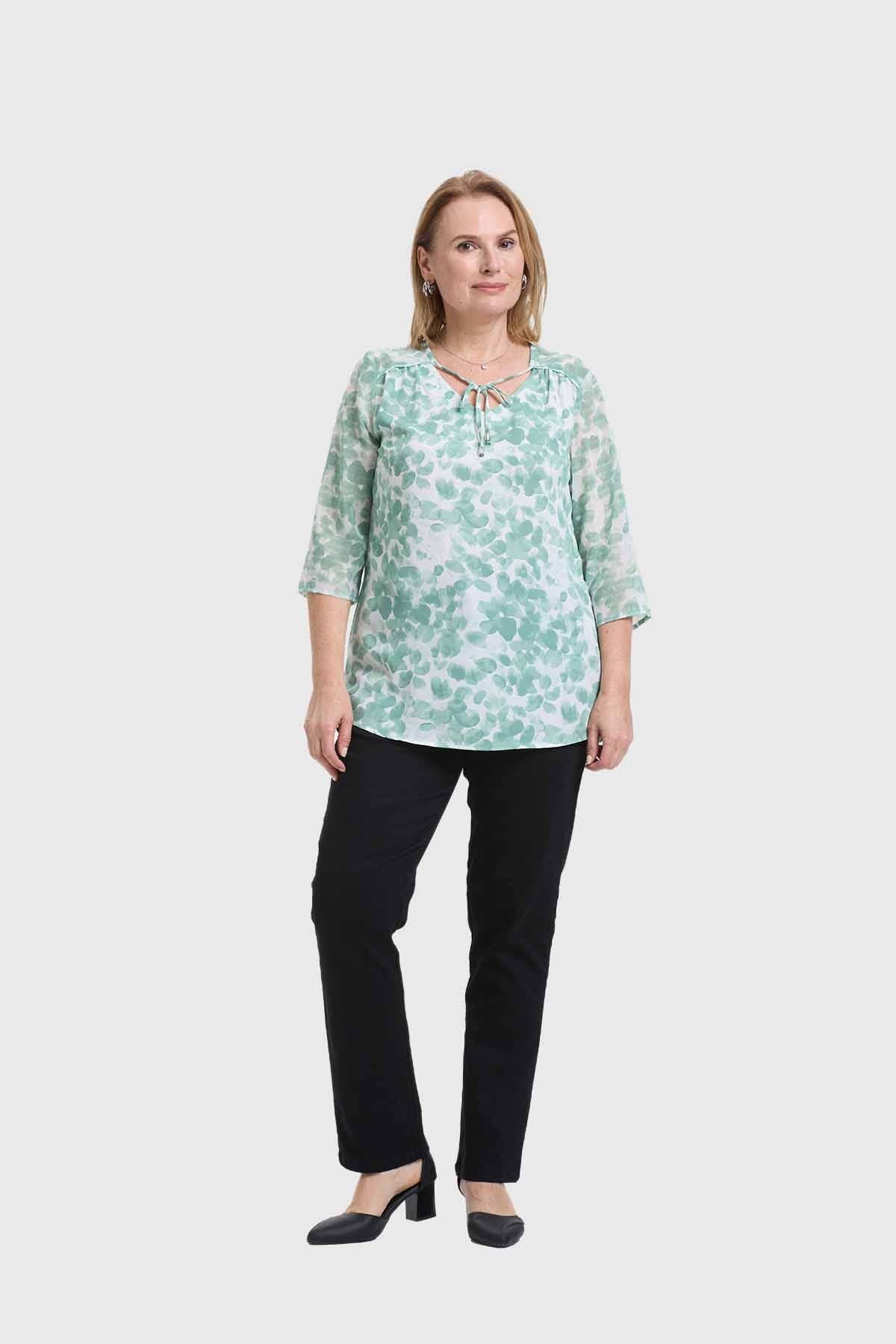 Blusa Mujer Cuello V Verde