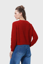 Sweater Mujer Chenille Rojo