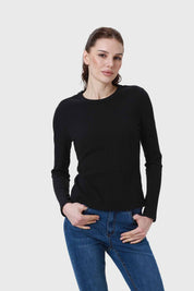 Polera Mujer Rib Negro