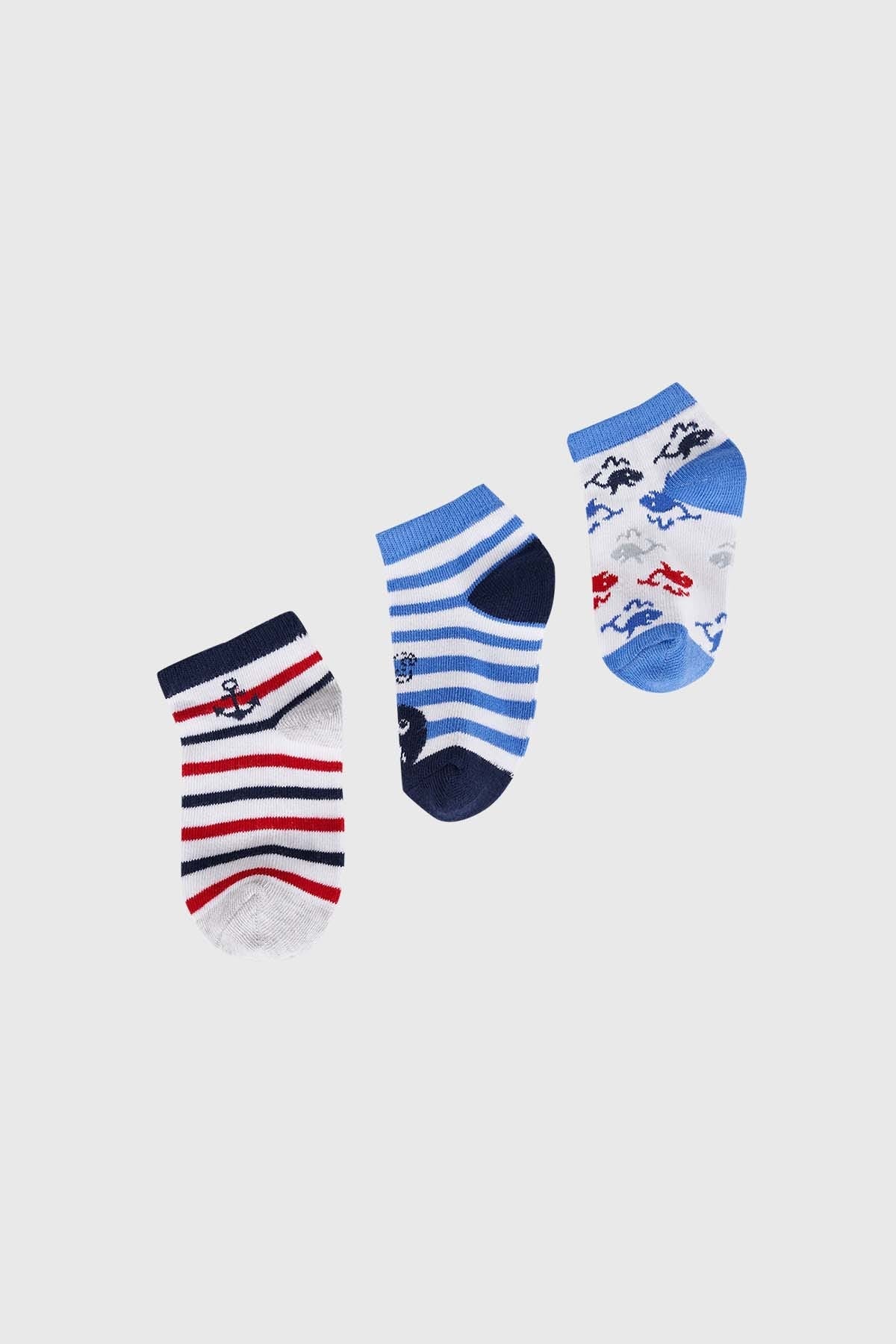 Calceta Deportiva Niño Tripack Celeste