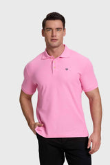 Polera Hombre Piqué Básica Rosado