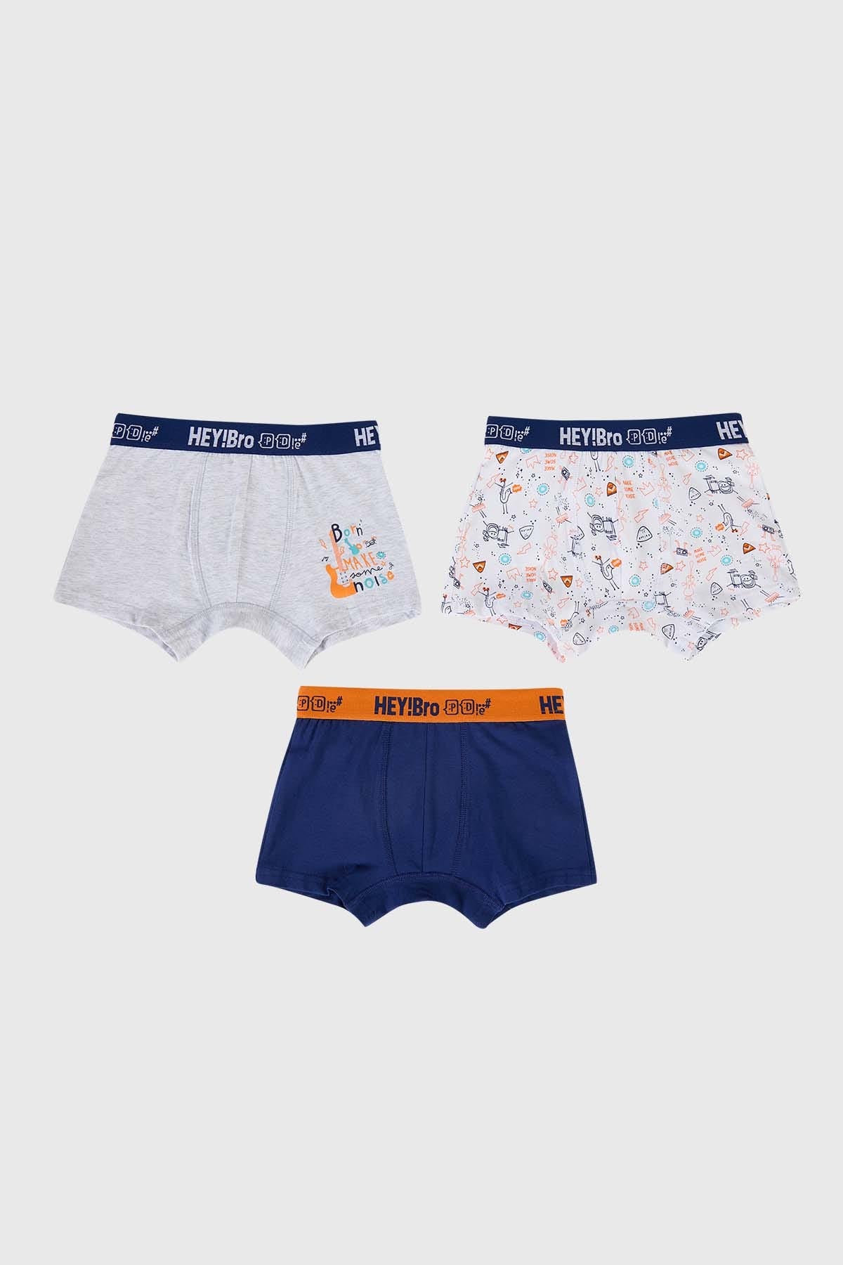 Boxer Niño Tripack Azul