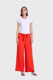Pantalón Mujer Palazzo Pretina Naranjo