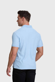 Polera Hombre Piqué Básica Celeste